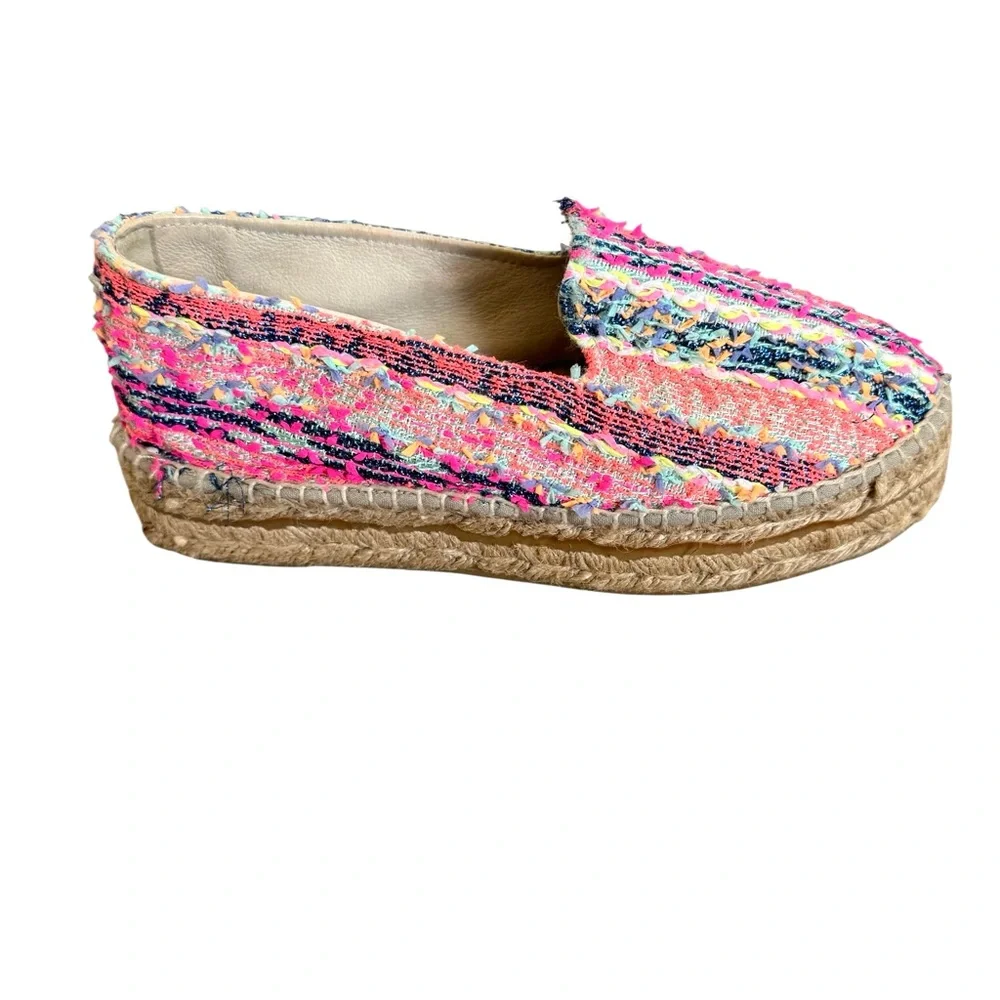 Manebi Platform Espadrilles Fluorescent Tweed